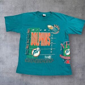 Vintage 1992 Salem Sportswear NFL Miami‎ Dolphins Wrap Around Shirt Size Xl